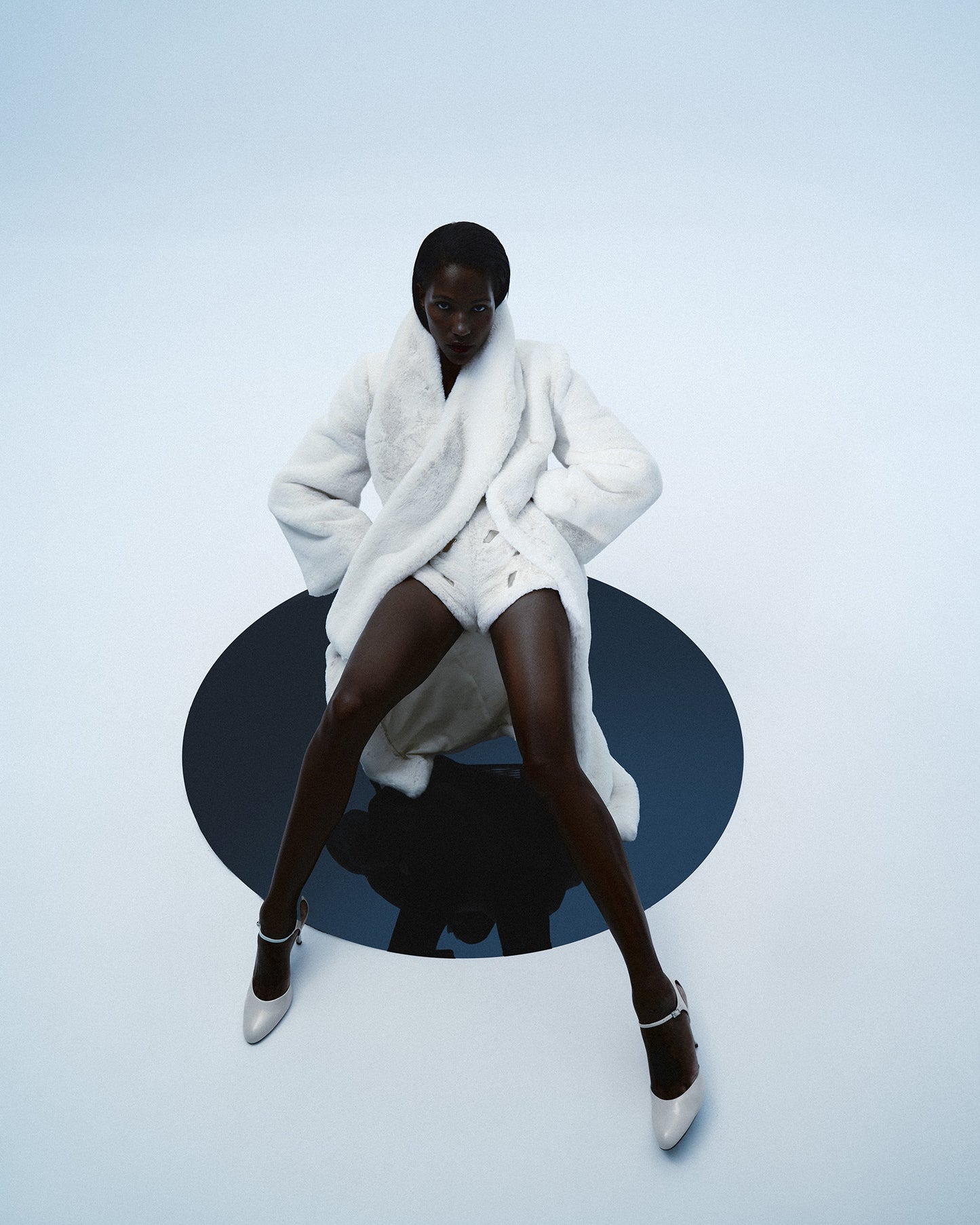 FUR SHORTS WITH SIGNATURE DETAILS