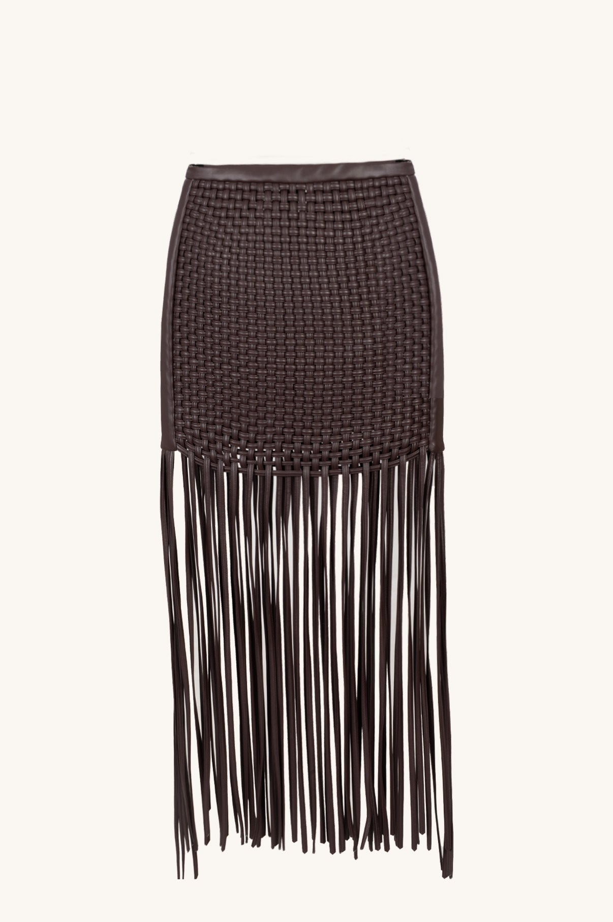HAND-PLEATED FRINGE SKIRT