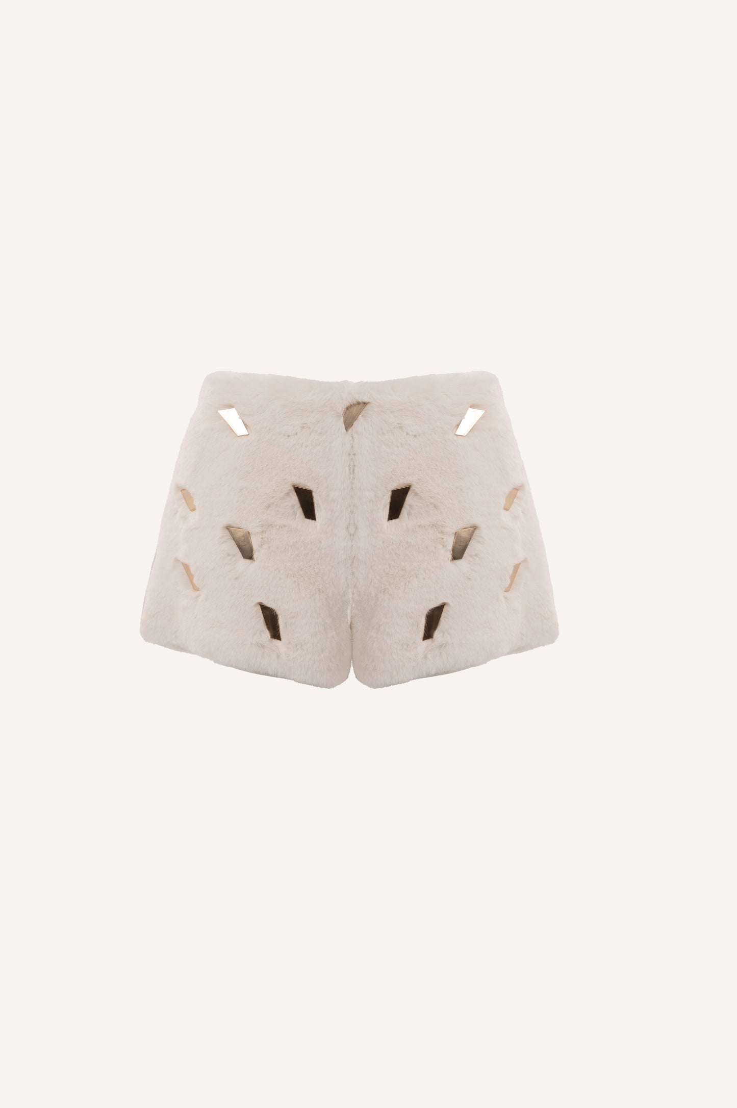 FUR SHORTS WITH SIGNATURE DETAILS
