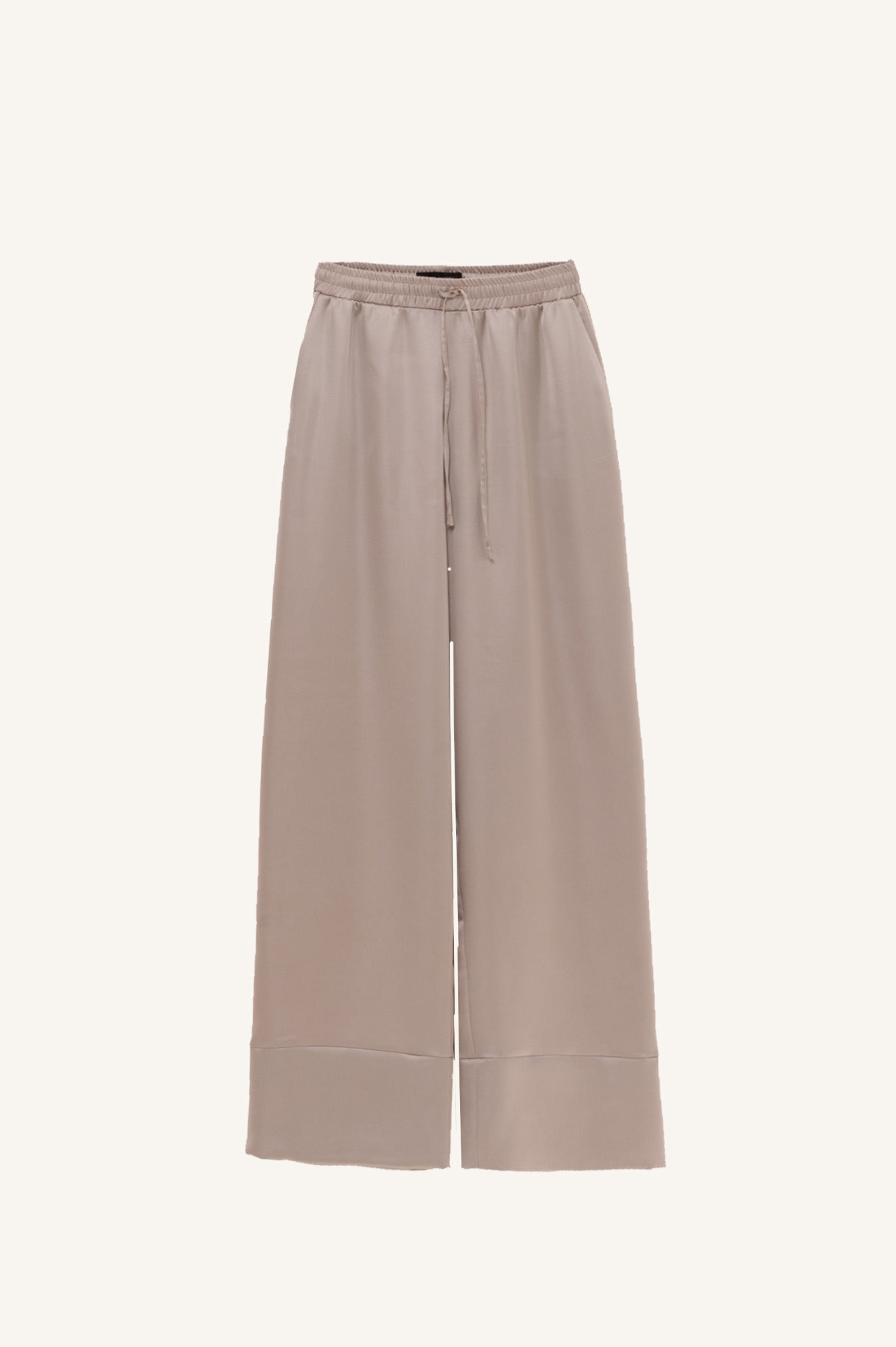 SILKY LOUNGE PANTS IN SANDY BEIGE