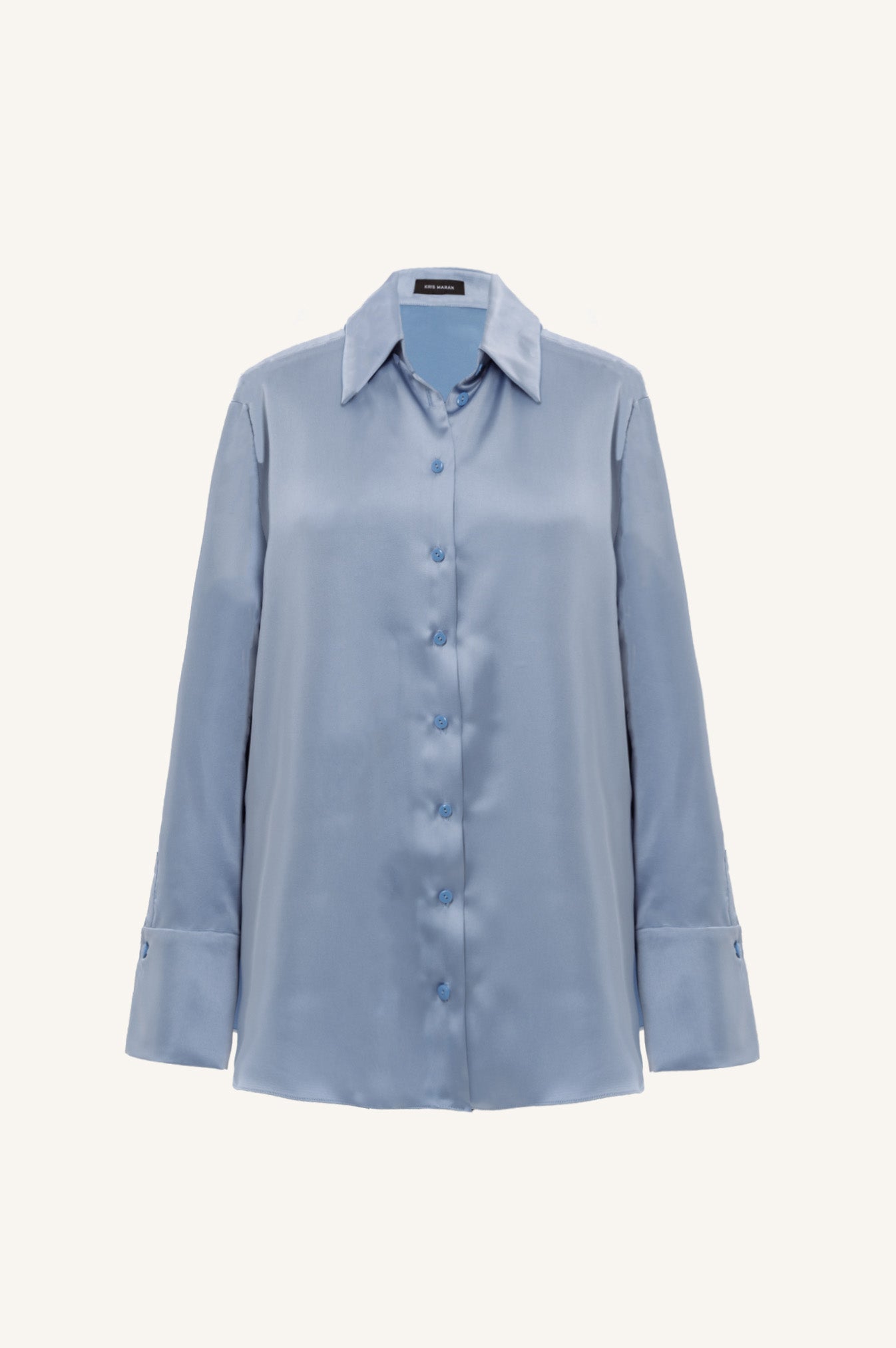 SILKY LOUNGE SHIRT IN AQUA BLUE
