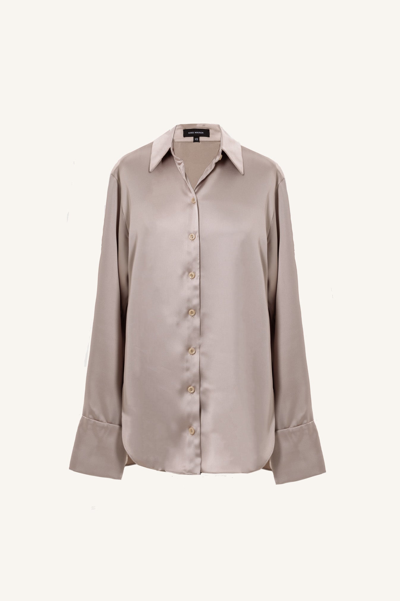 SILKY LOUNGE SHIRT IN SANDY BEIGE