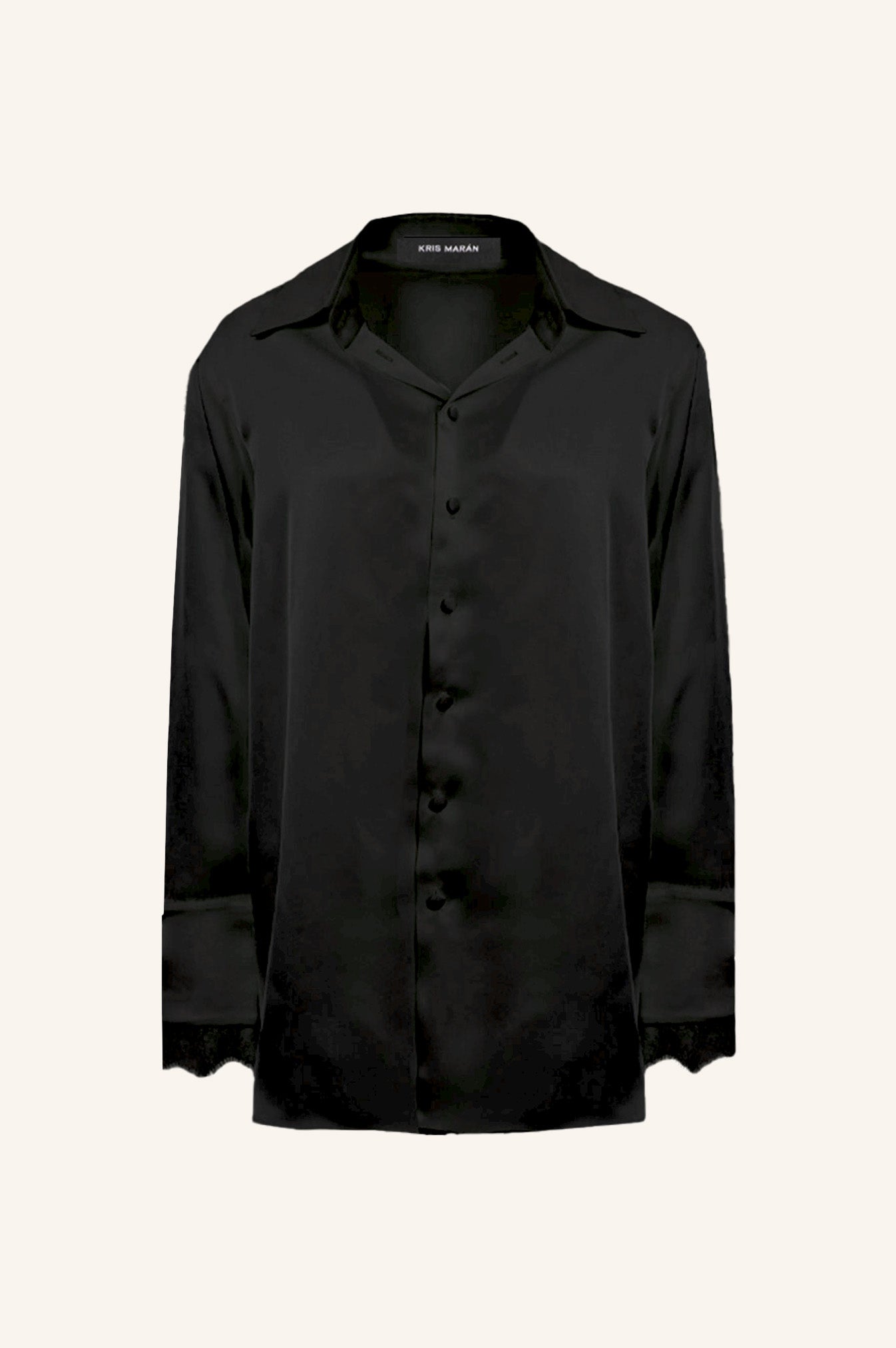 SILKY LOUNGE SHIRT WITH LACE