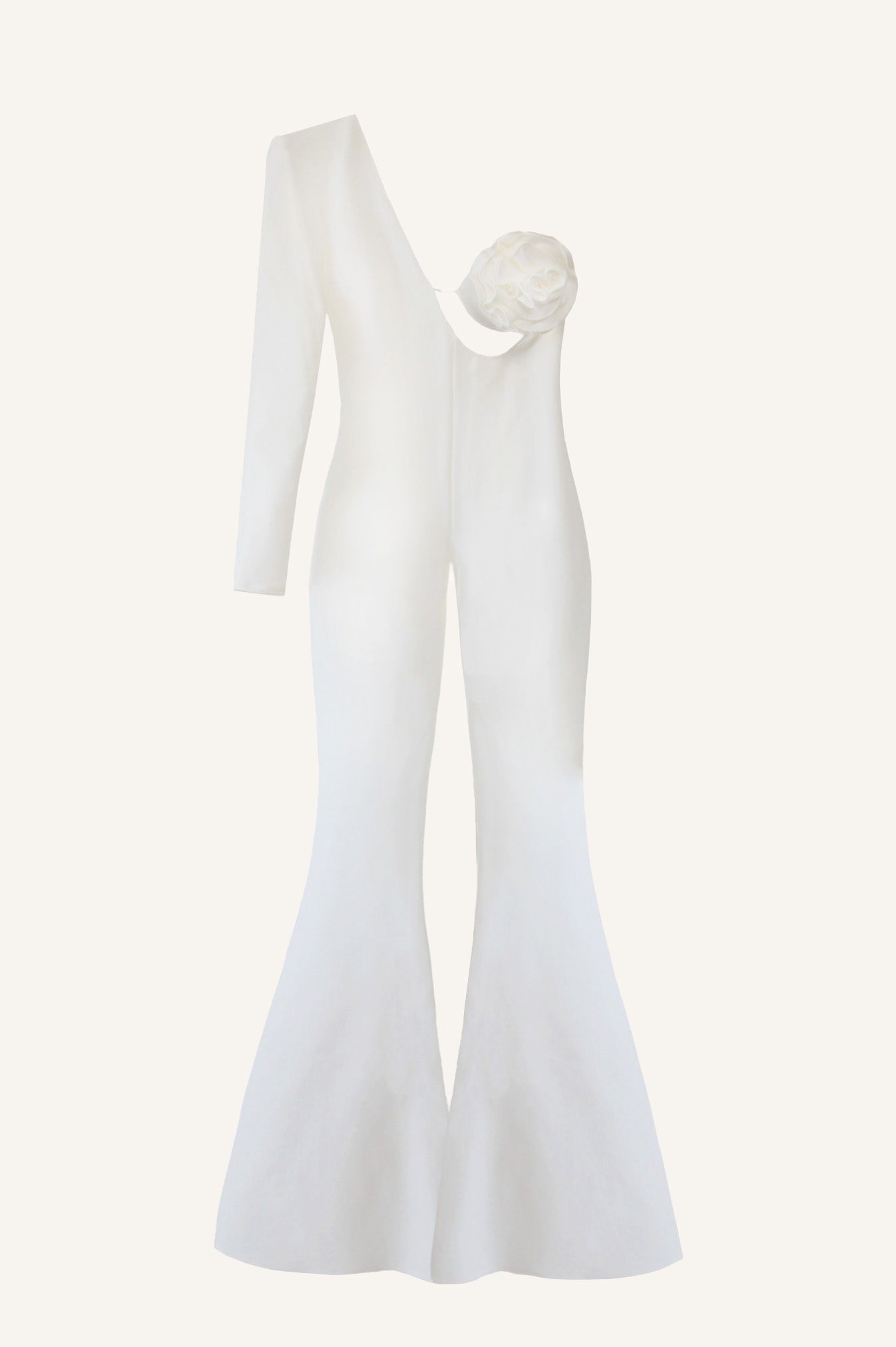 ASSYMETRICAL CATSUIT WITH ROSE APPLIQUÉ