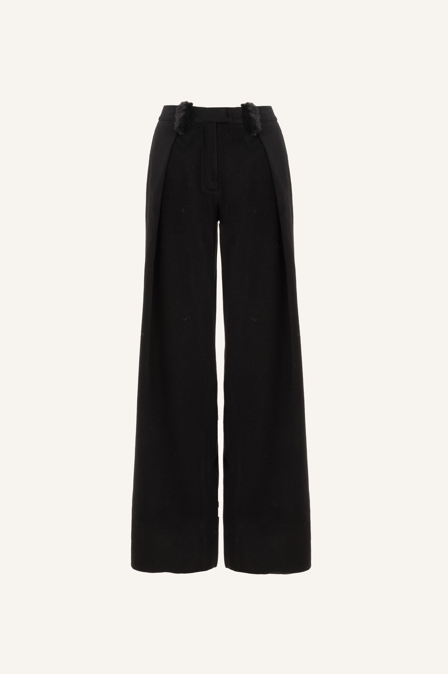 TROUSERS WITH FUR TABS