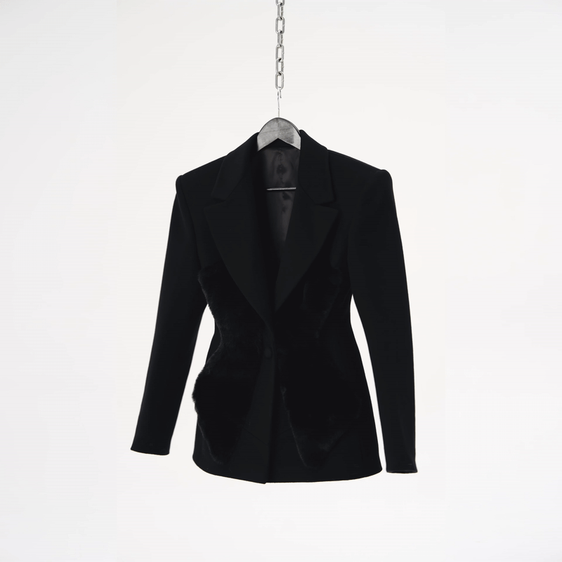 BLAZER WITH FUR CORSET