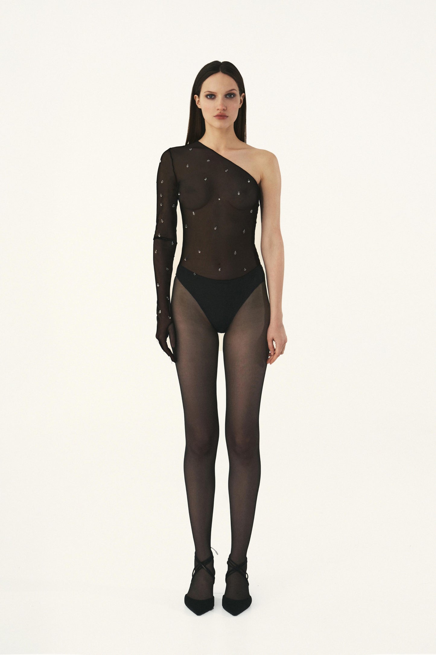 OPEN SHOULDER BODY WITH CRYSTALS