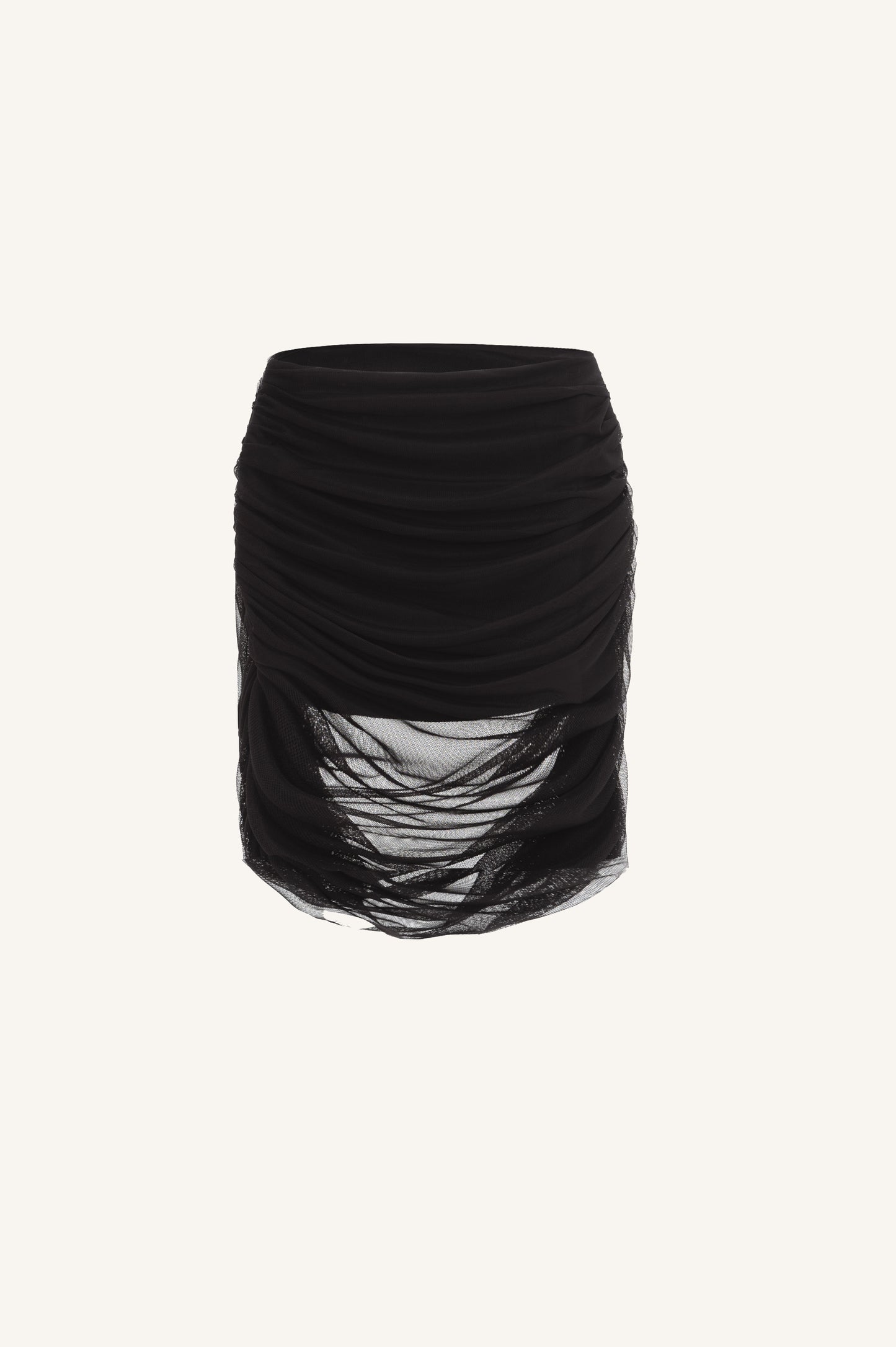 SHEER SKIRT WITH DRAPING