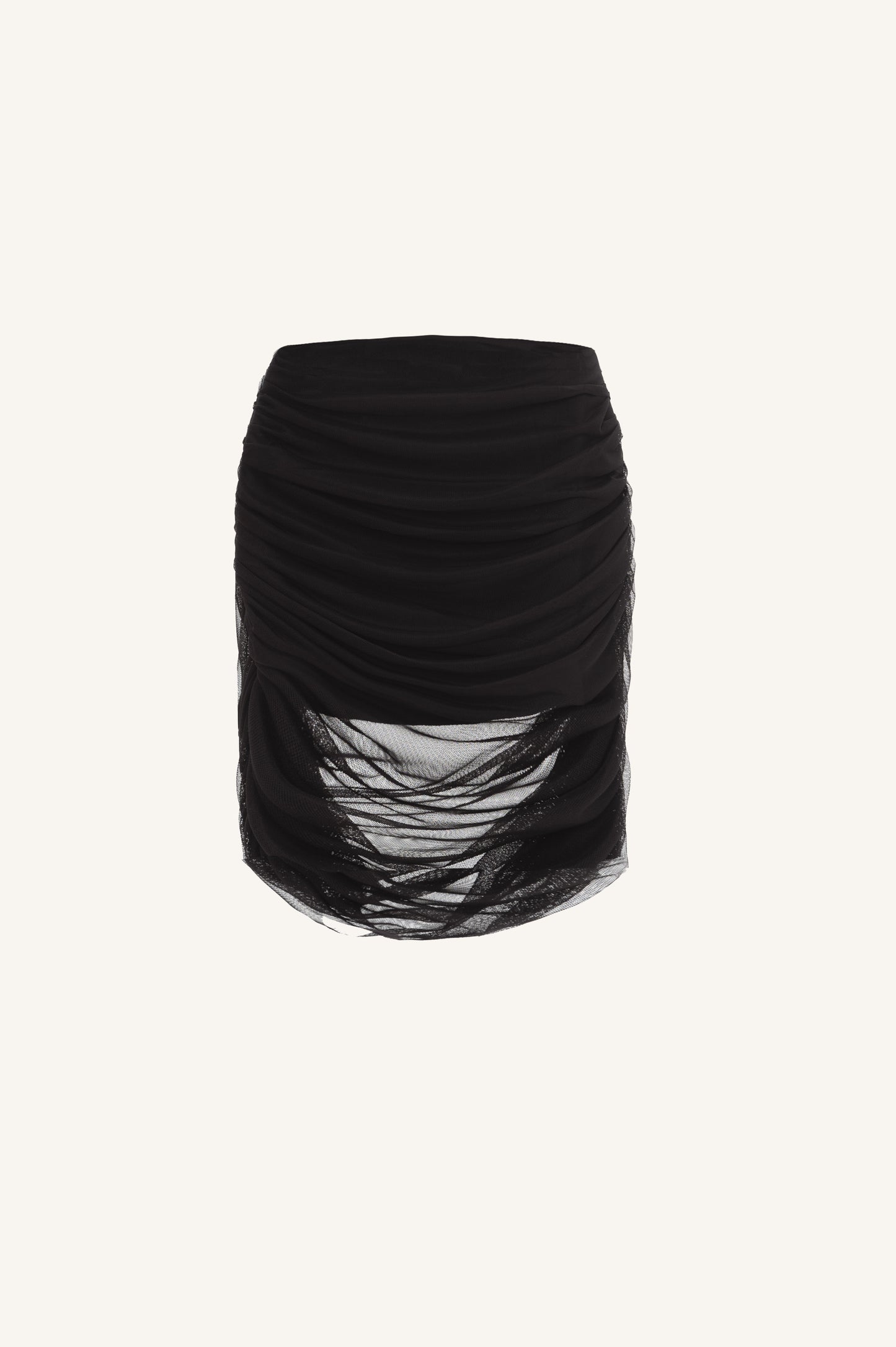 SHEER SKIRT WITH DRAPING
