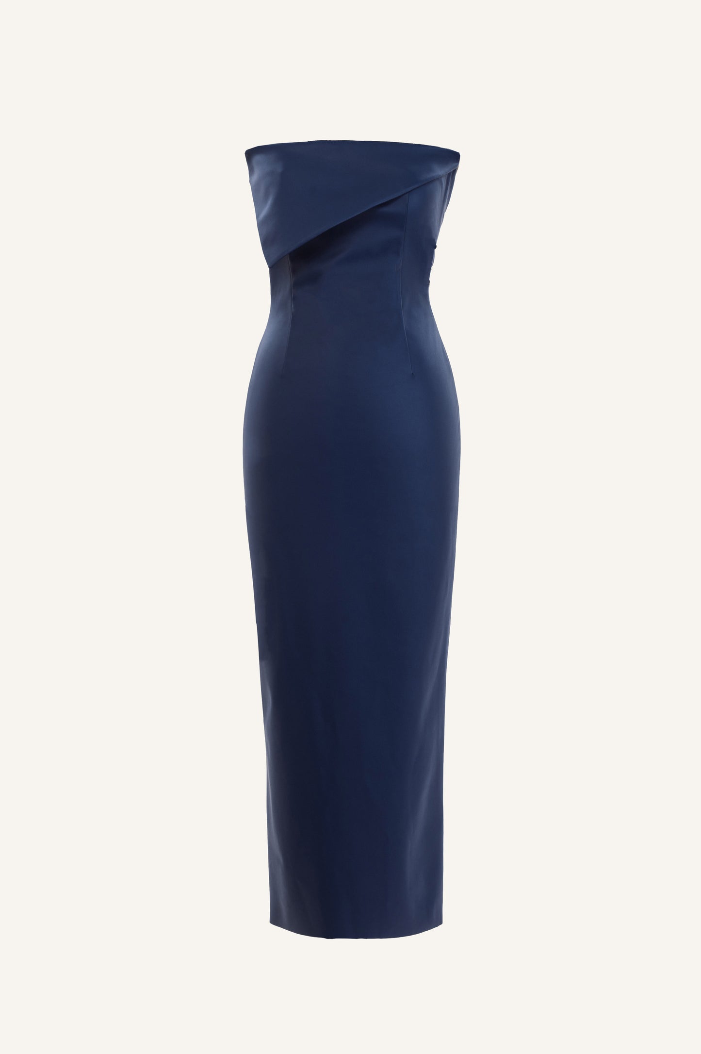 Assymetrical Vegan Leather Dress in Deep Blue