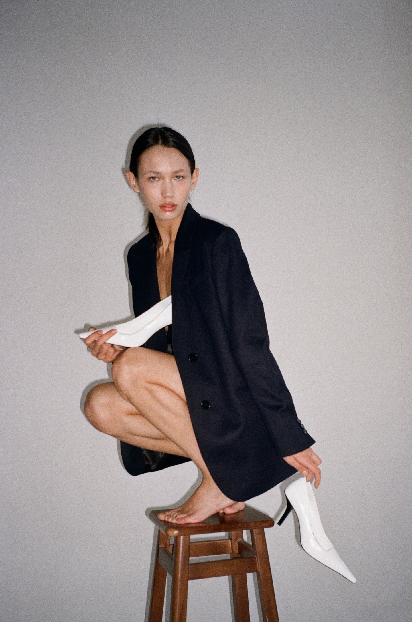 STRAIGHT CUT WOOL BLAZER