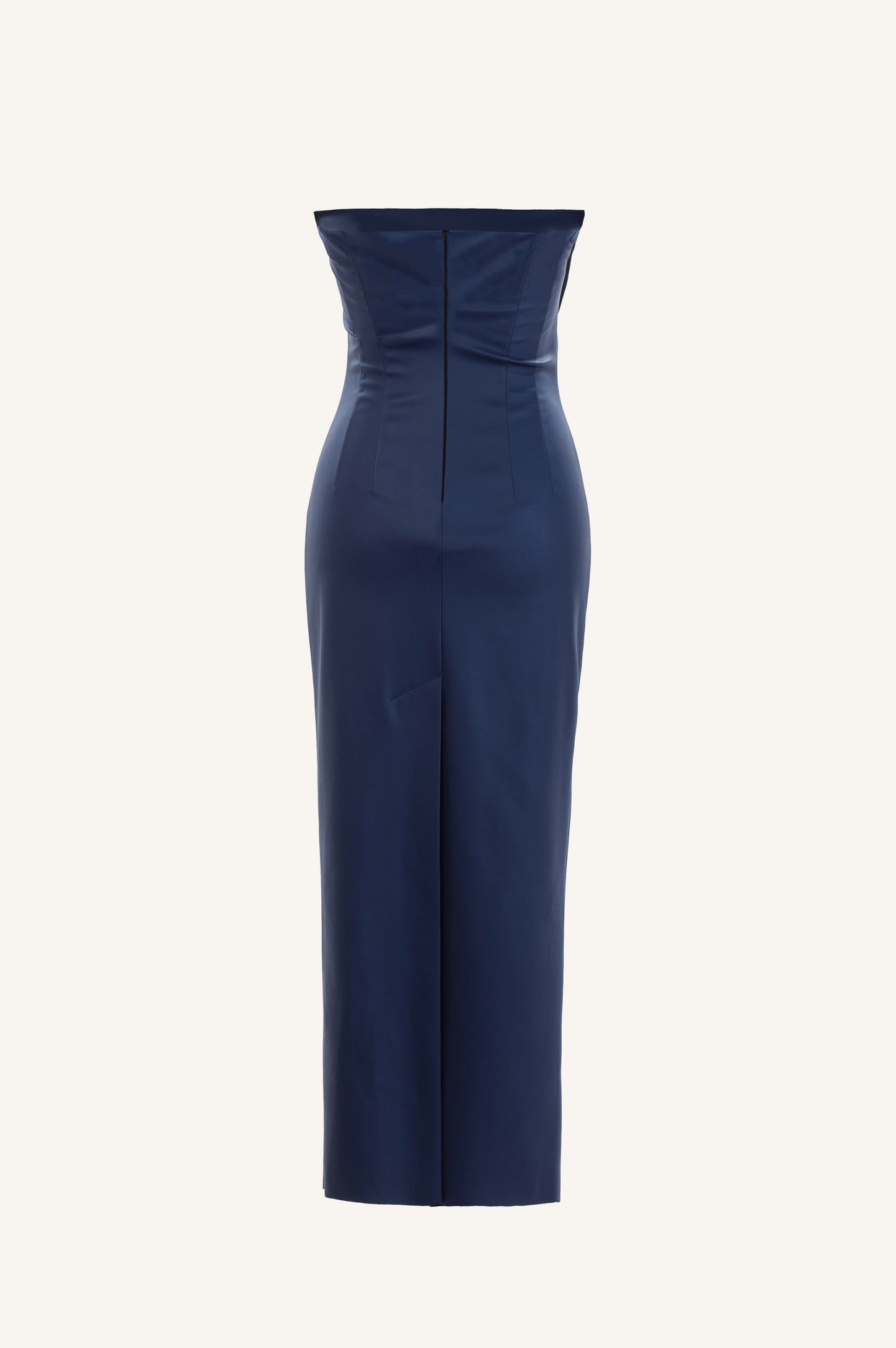 Assymetrical Vegan Leather Dress in Deep Blue