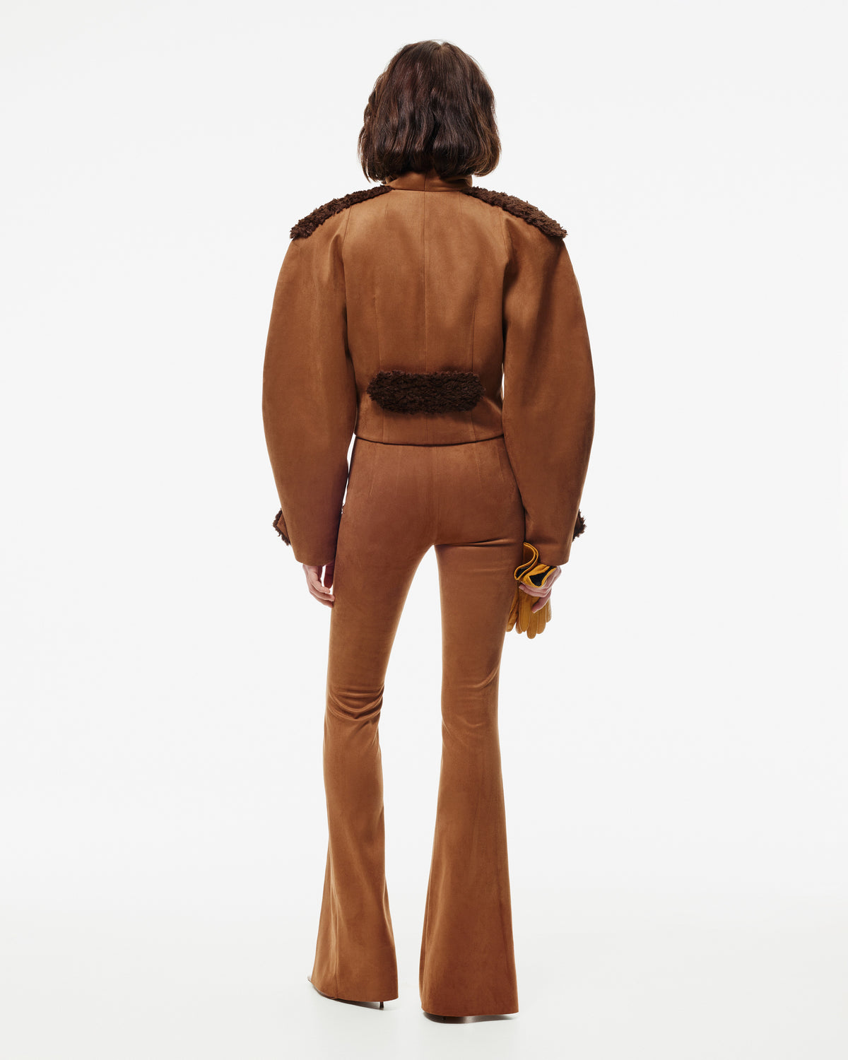SUEDE JACKET WITH CURLY DETAILS