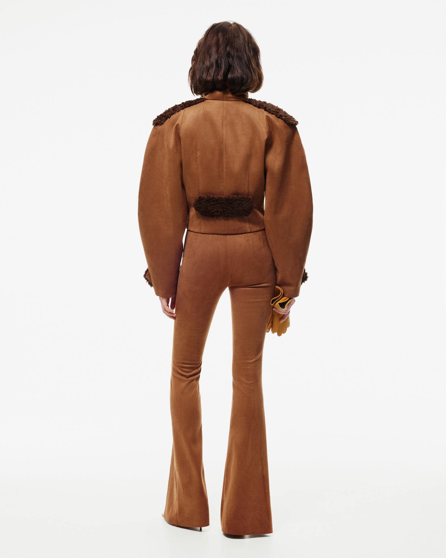 FLARED PANTS IN SUEDE