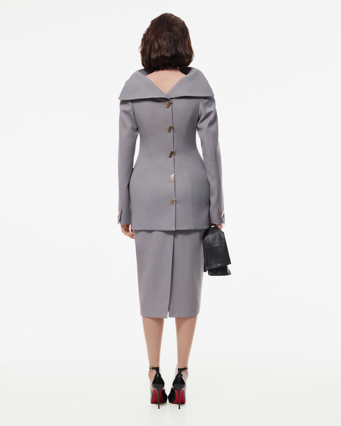 BLAZER DRESS WITH ВАСК FASTENING