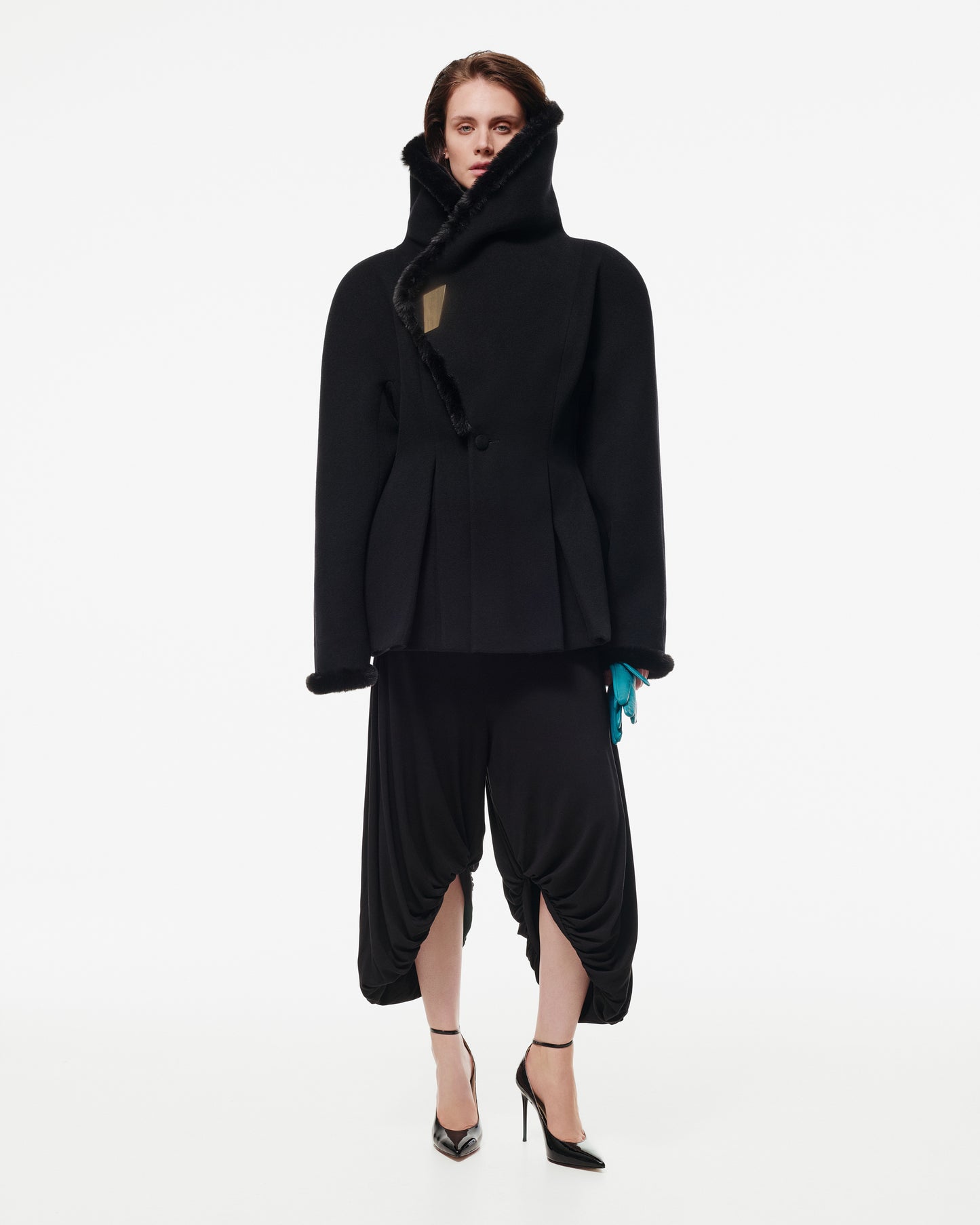 WOOL СОАТ WITH FUR COLLAR