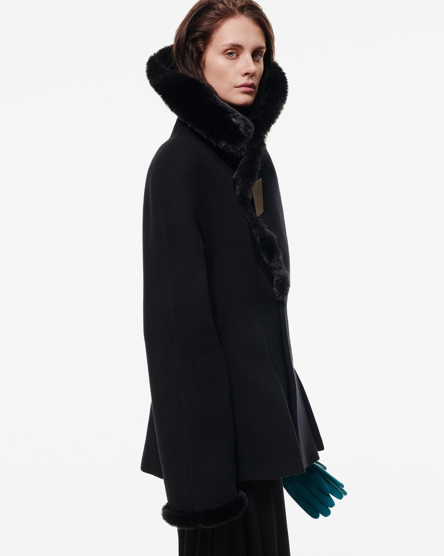 WOOL СОАТ WITH FUR COLLAR