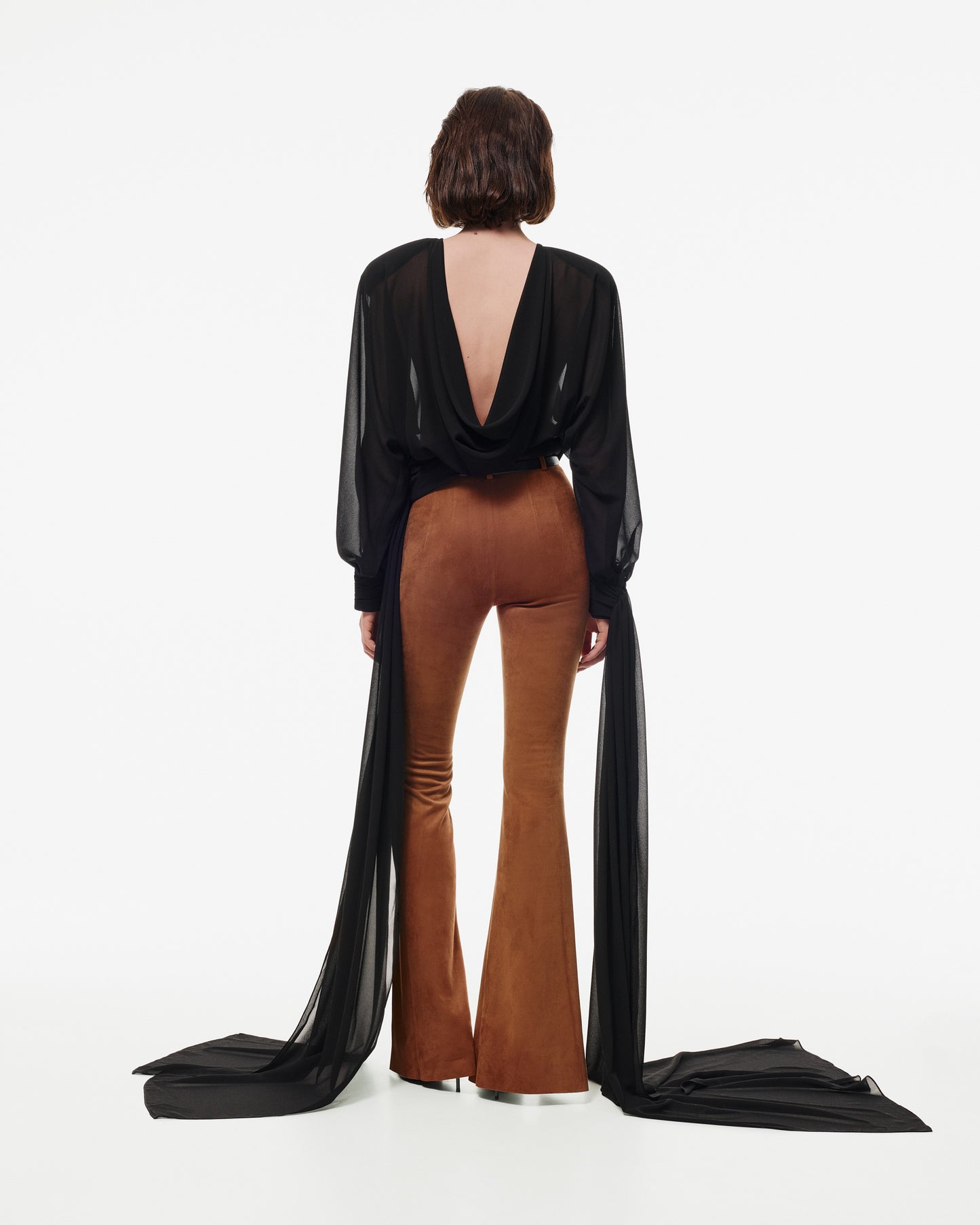 BLOUSE WITH TIES AND BACK COLLAR