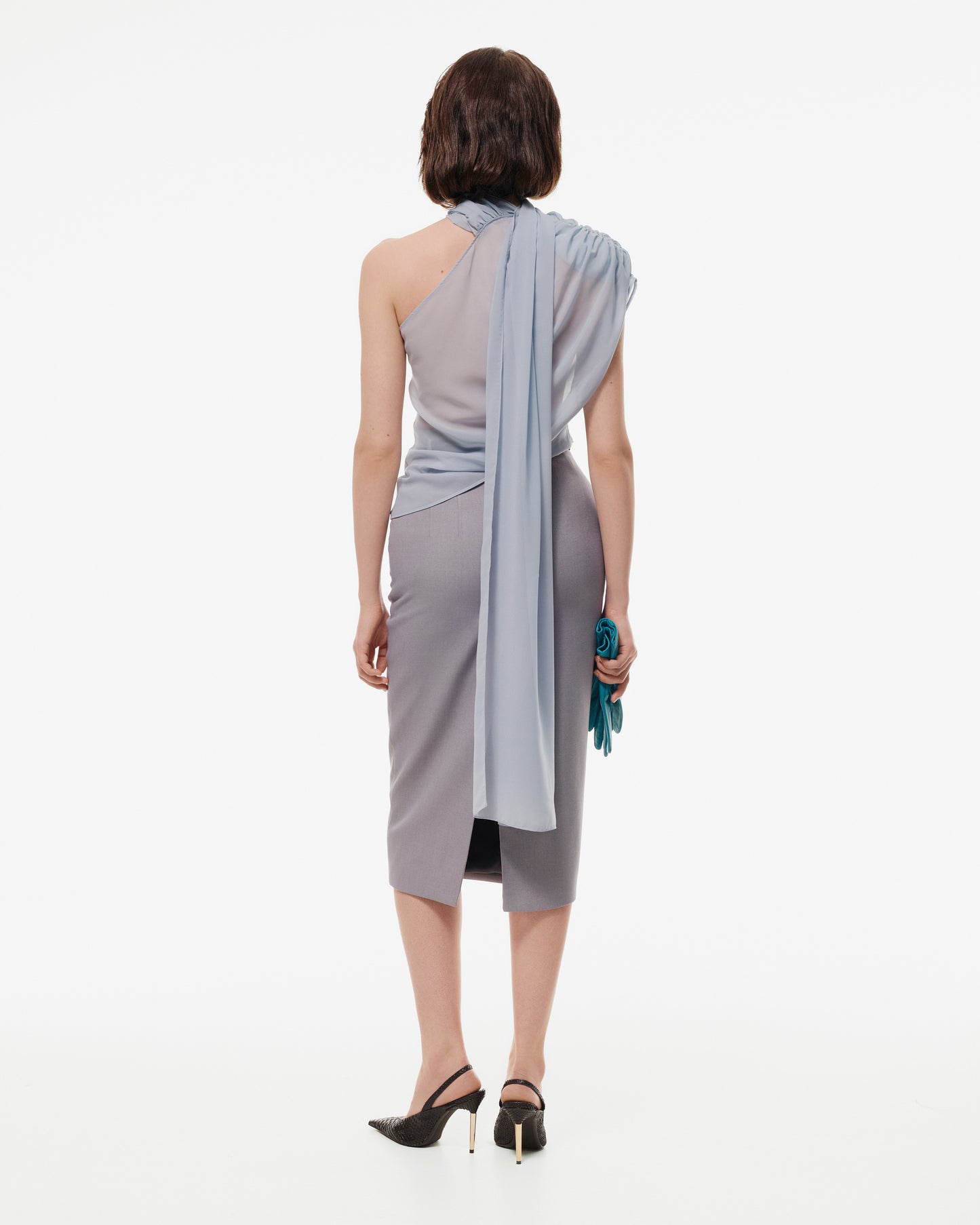 KNEE-LENGTH SCULPTED SKIRT
