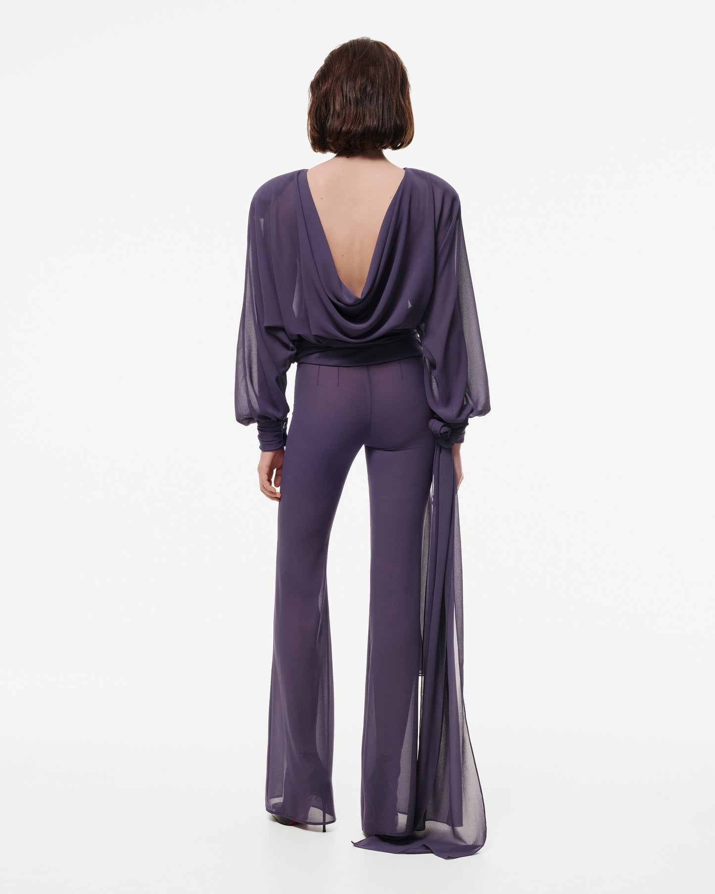 BLOUSE WITH TIES AND BACK COLLAR