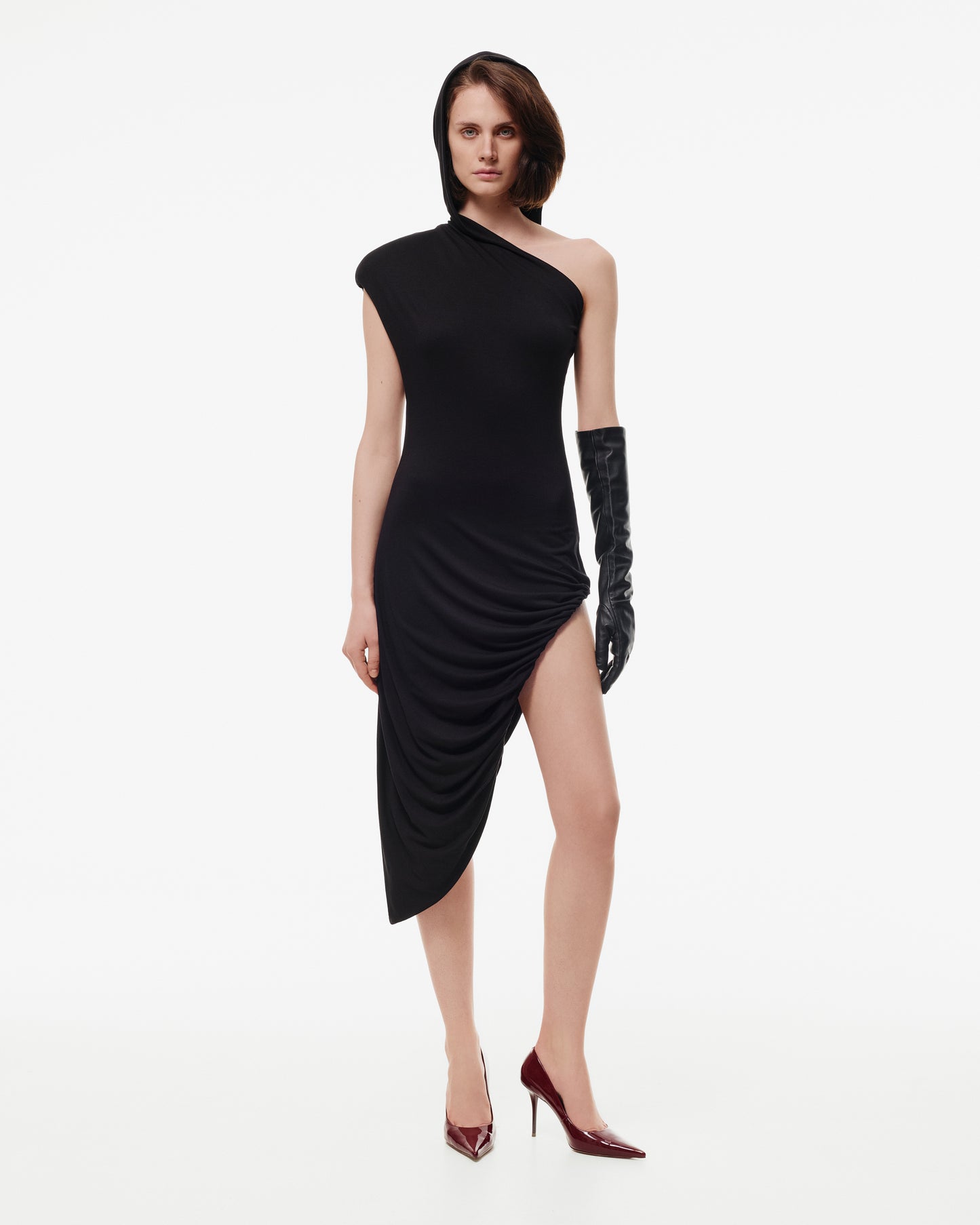 HALF HOODED DRESS