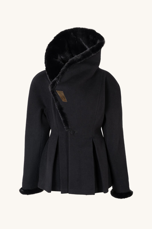 WOOL СОАТ WITH FUR COLLAR