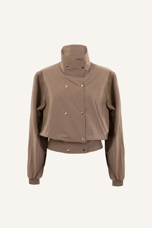BOMBER JACKET WITH HIGH NECK