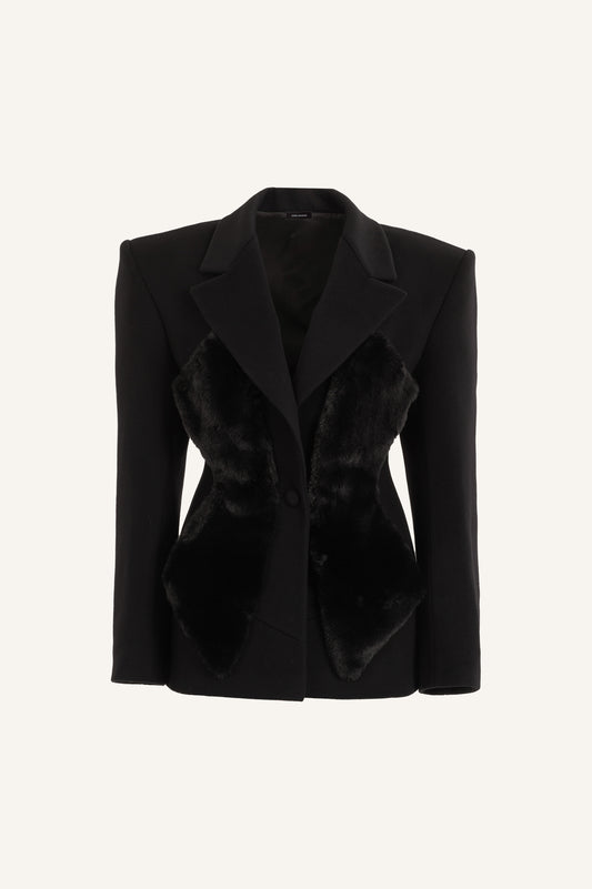 BLAZER WITH FUR CORSET