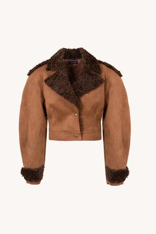 SUEDE JACKET WITH CURLY DETAILS