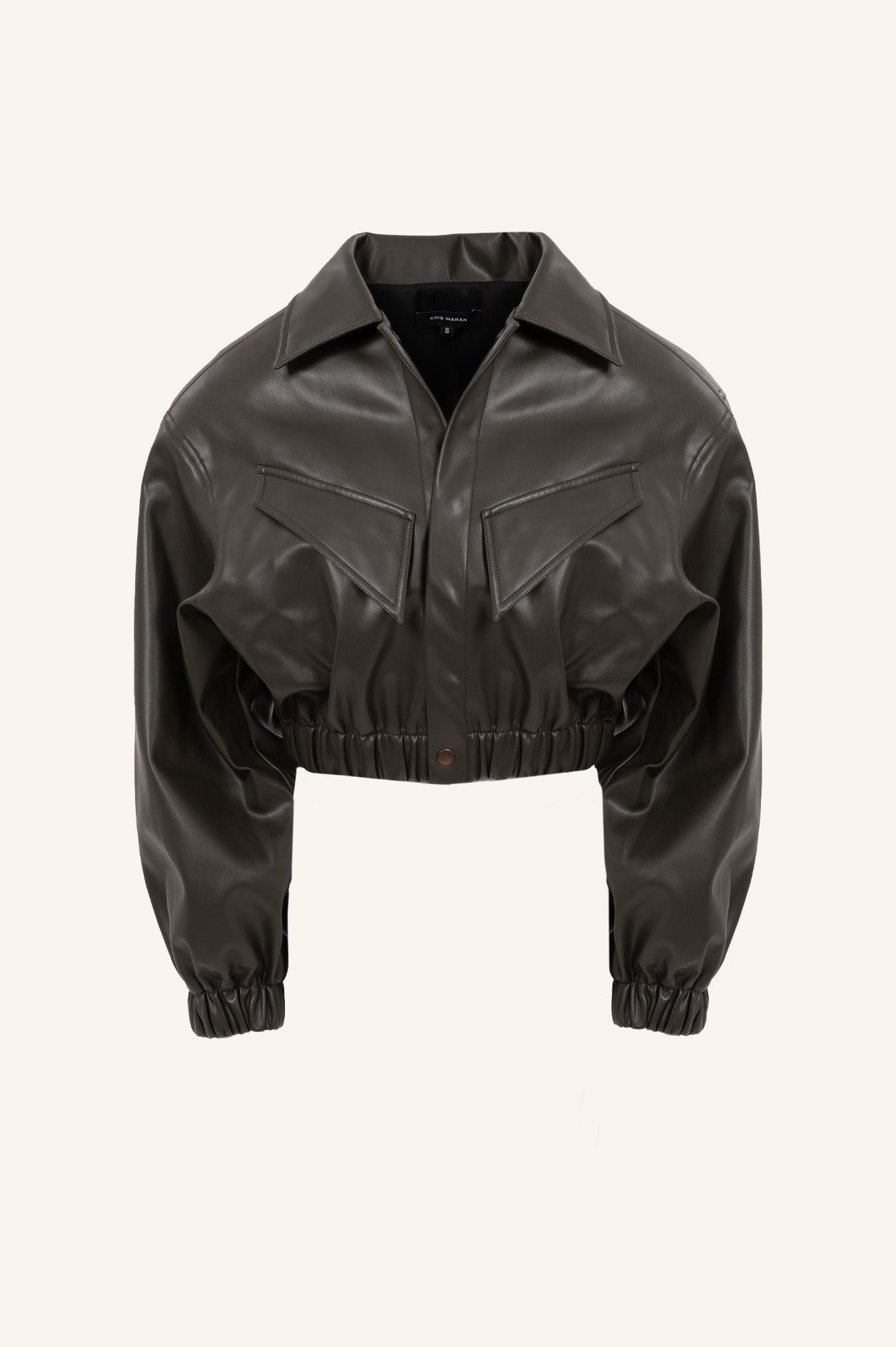 LEATHER CROPPED BOMBER