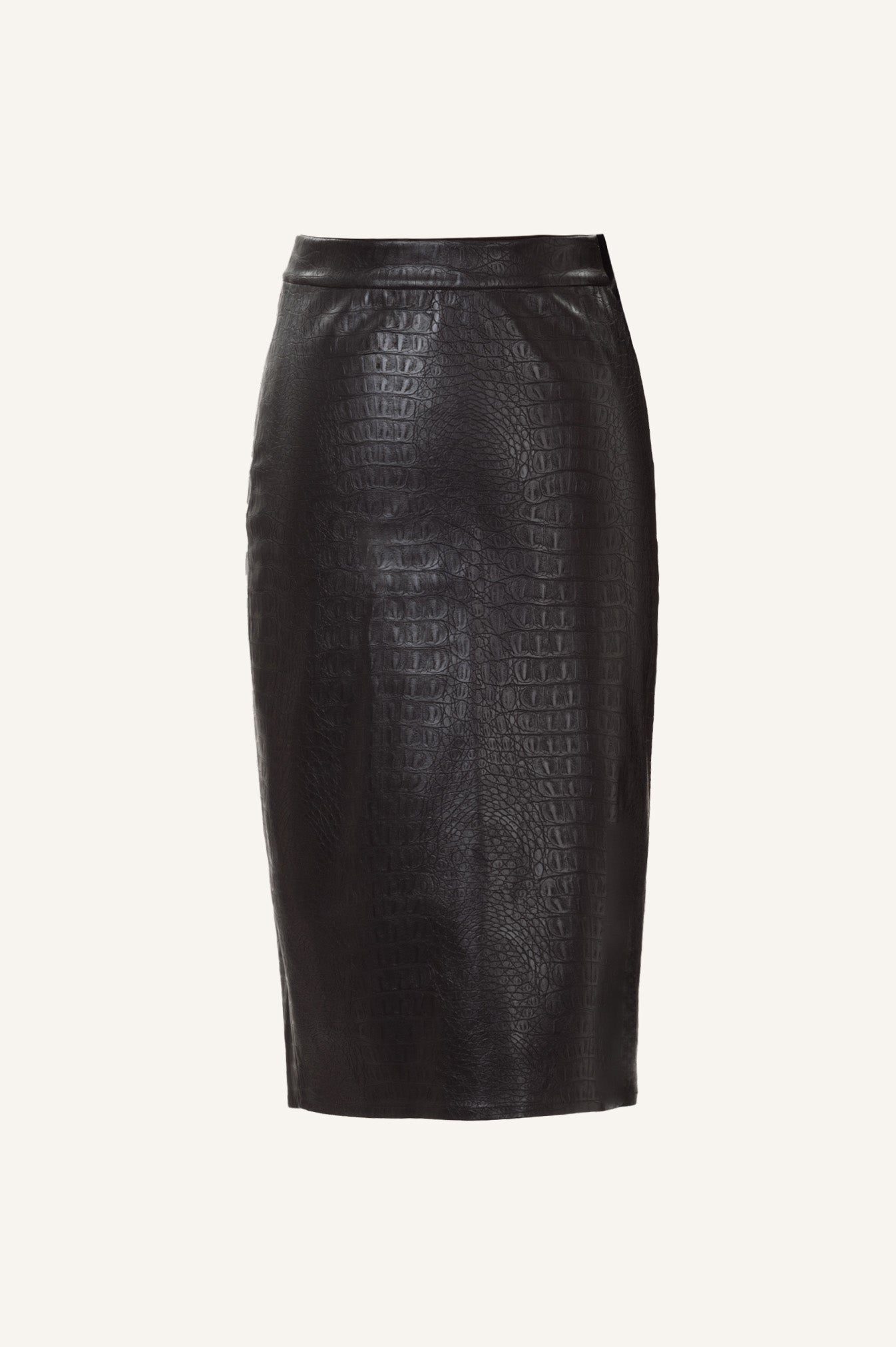 FIT CUT SKIRT IN CROCO LEATHER