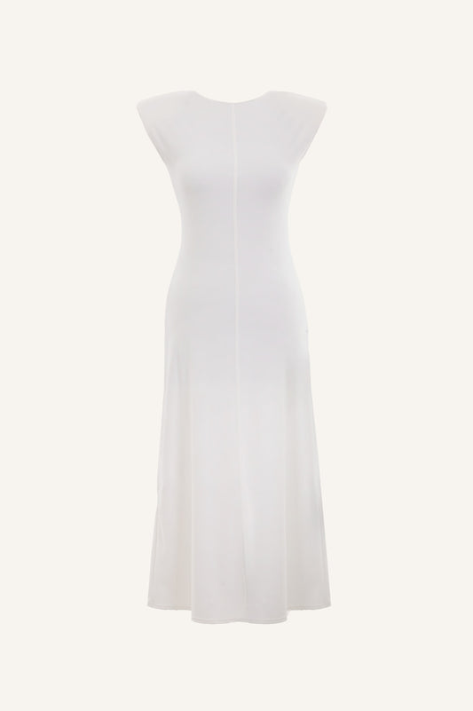 DRESS WITH PADDED SHOULDERS
