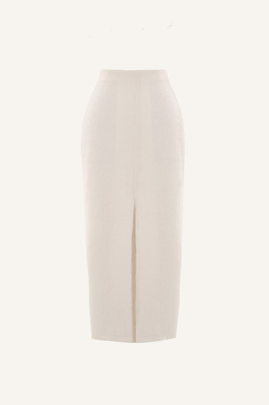 KNIT SKIRT WITH FRONT CUT