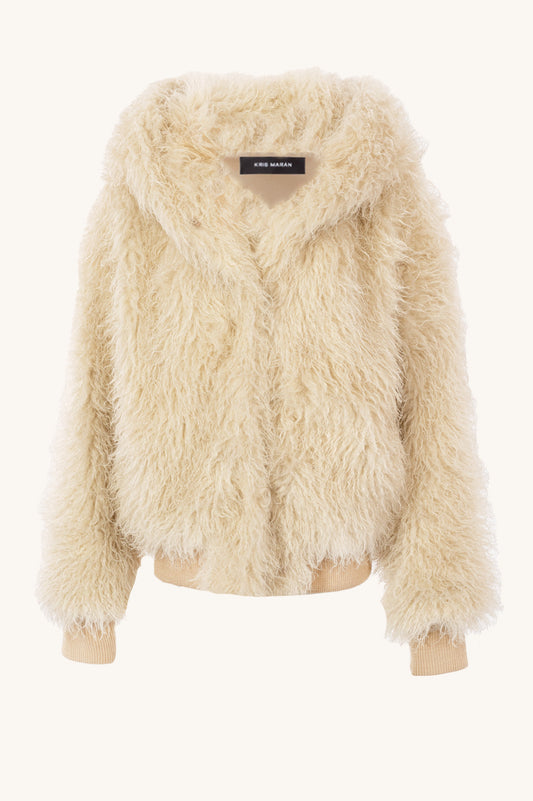 HOODED PLUSH JACKET
