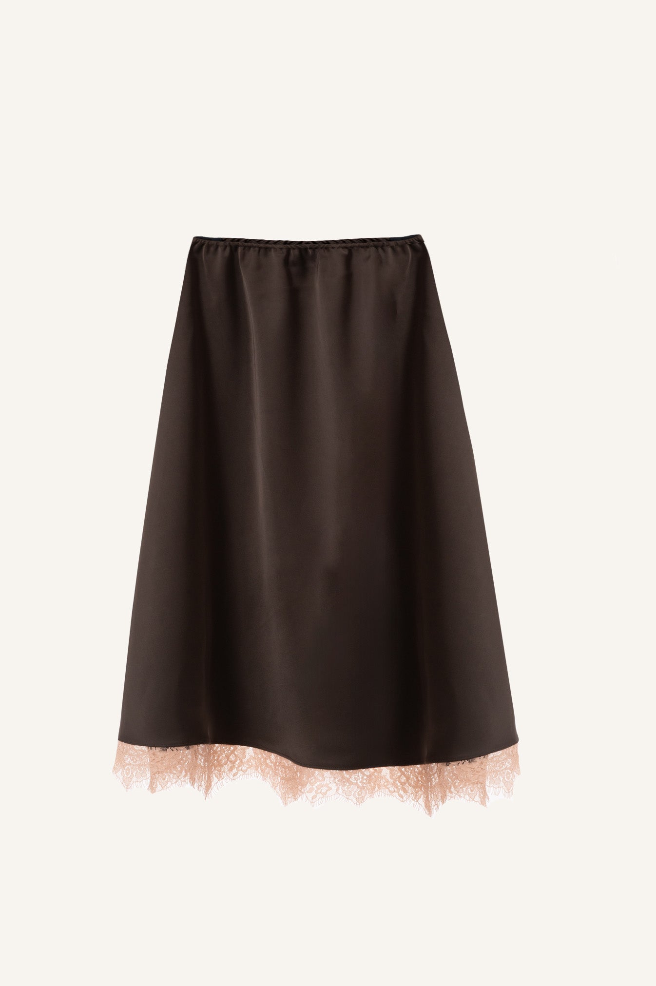 SILK SKIRT WITH LACE