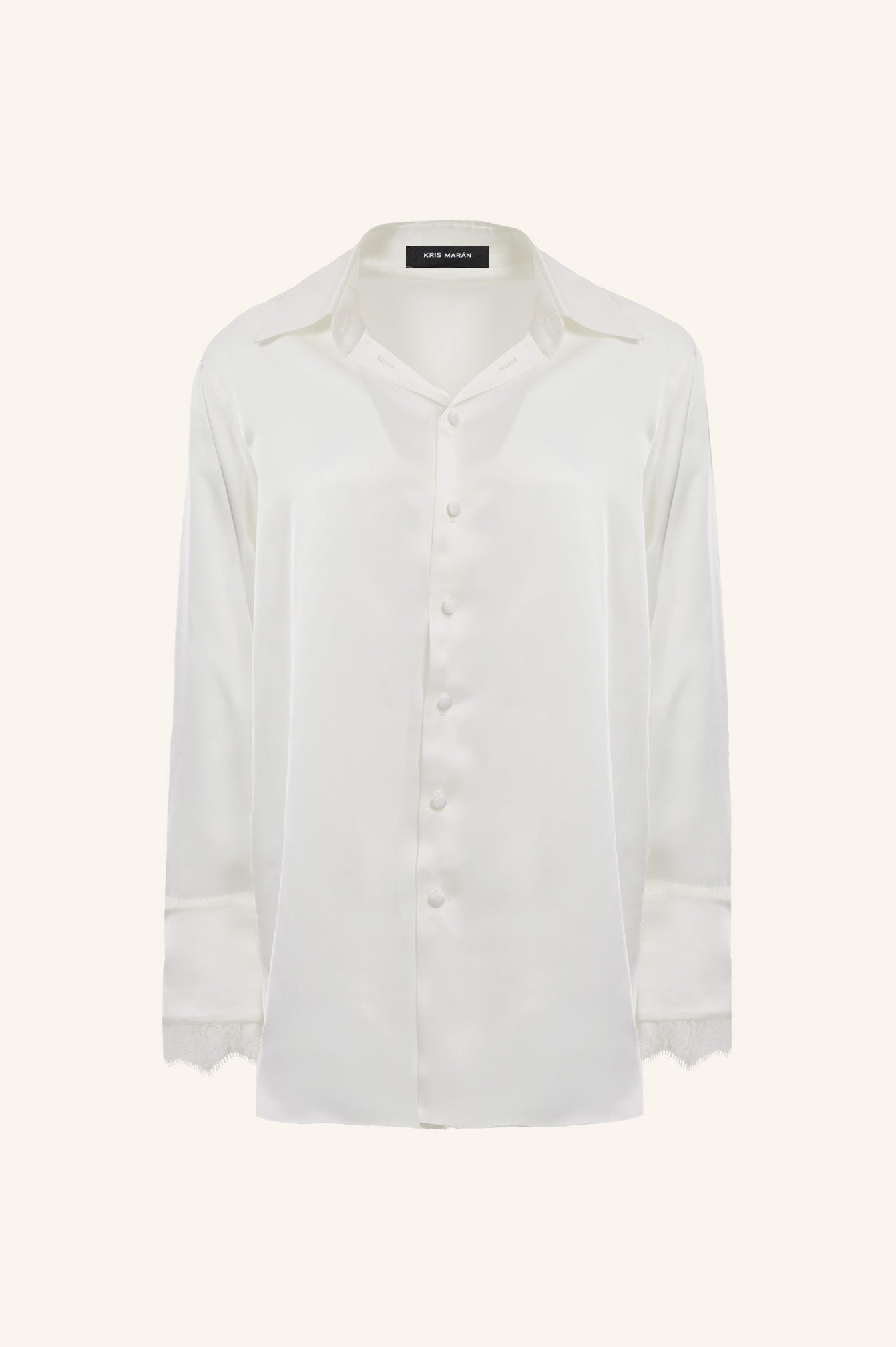 SILKY LOUNGE SHIRT WITH LACE