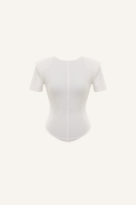 PADDED-SHOULDER TOP