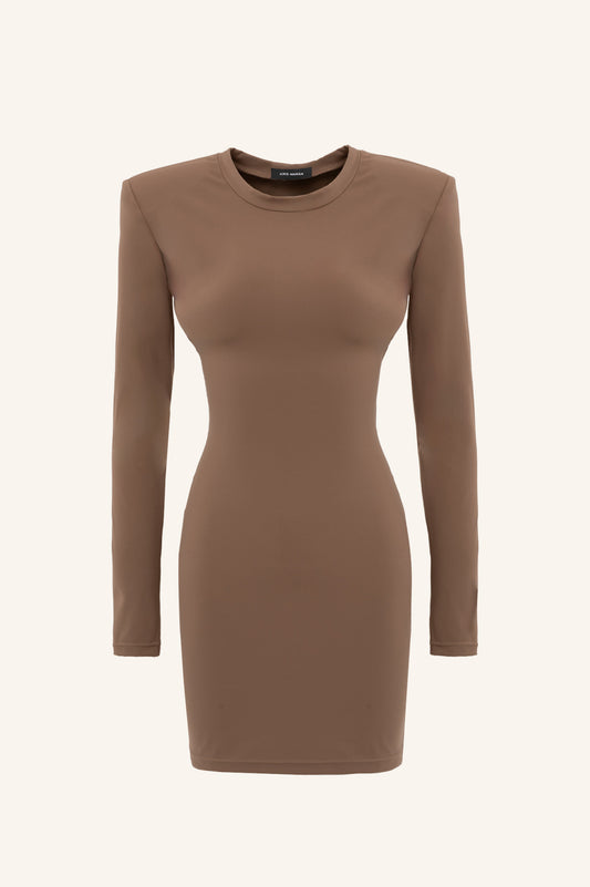 Second Skin Dress With Padded Shoulders