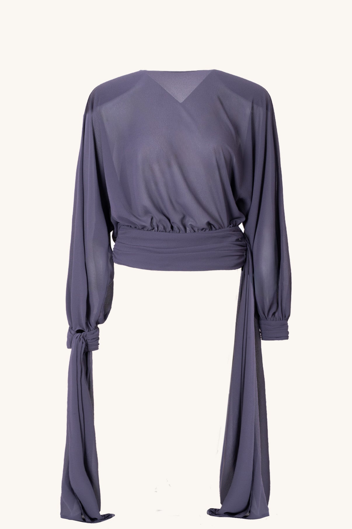 BLOUSE WITH TIES AND BACK COLLAR