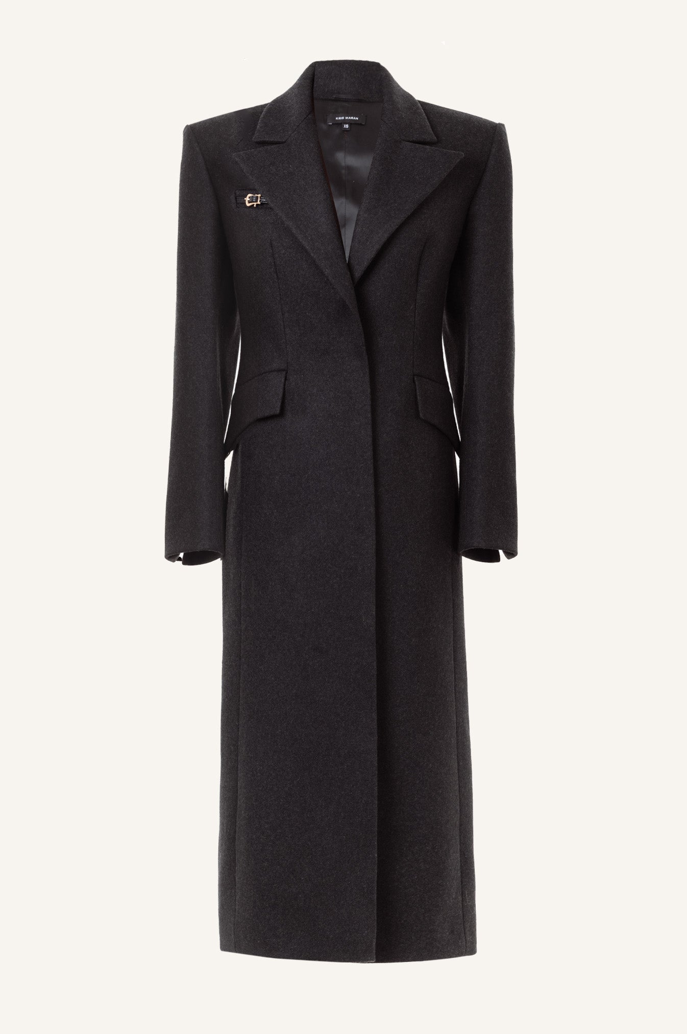 FIT CUT WOOL COAT WITH GOLDEN DETAILS