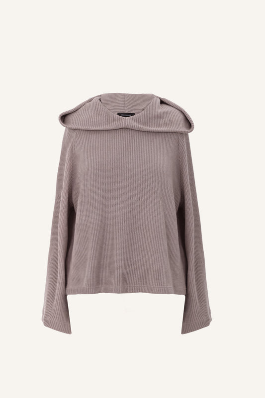 Hooded knit sweater