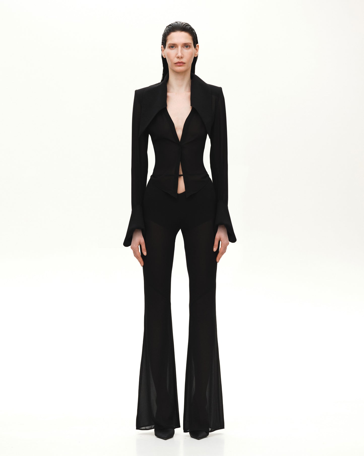 SHEER LOUNGE PANTS WITH A CUT OUT