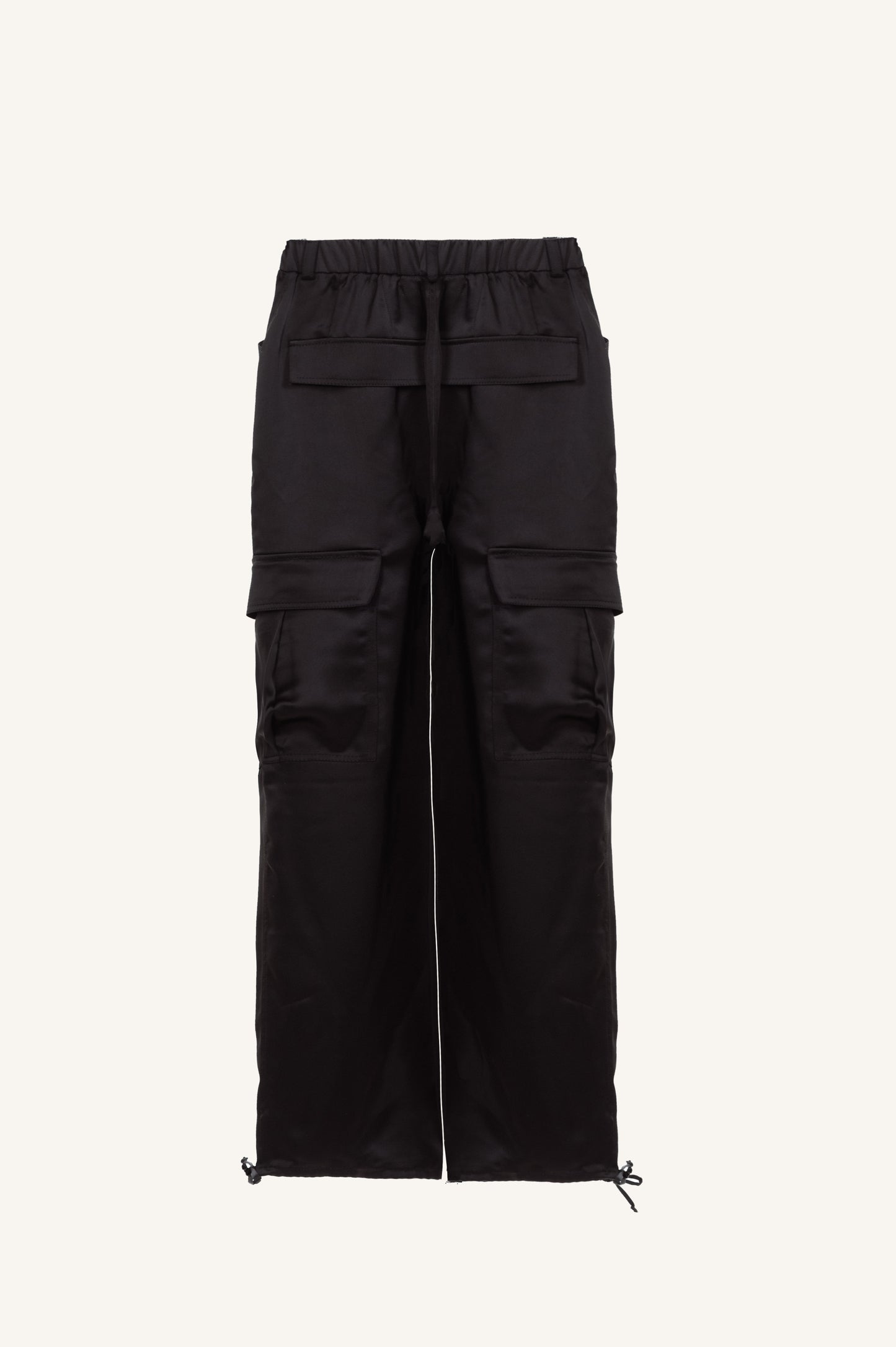 SILKY CARGO PANTS WITH SOLDIERLIKE POCKETS