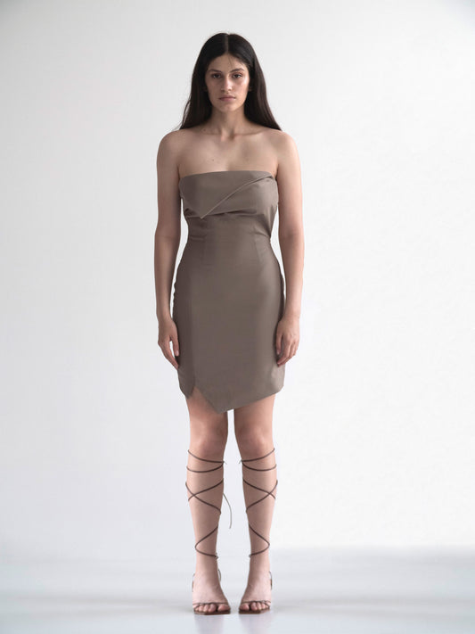OPEN SHOULDER DRESS WITH CUTS